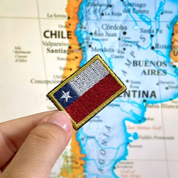 BP0045-031 Bandeira Chile Patch Bordado 3,8x2,5cm - Imagem 3