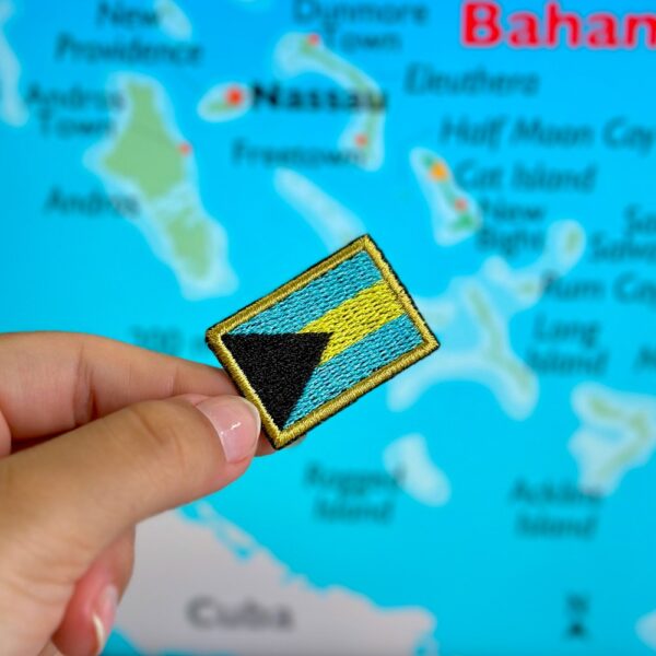 BP0208-031 Bandeira Bahamas Patch Bordado 3,8x2,5cm - Imagem 3