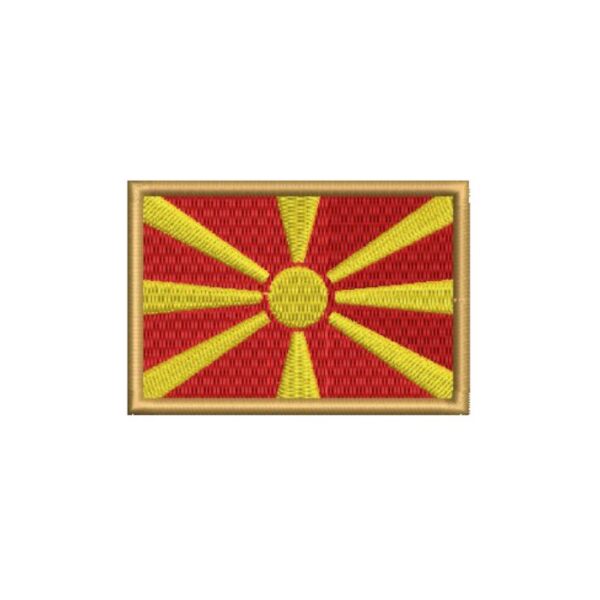 BP0417-001 Bandeira Macêdonia do Norte Patch Bordado 7,5x5,0cm - Imagem 6