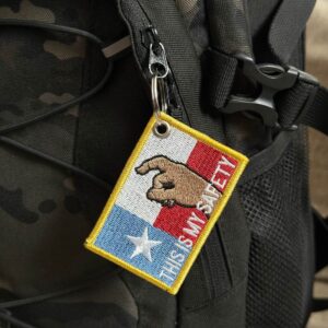 M0189-001 Bandeira Texas This Is My Safety Patch Bordado 7,5×5,0cm