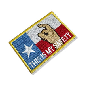 M0189-001 Bandeira Texas This Is My Safety Patch Bordado 7,5×5,0cm