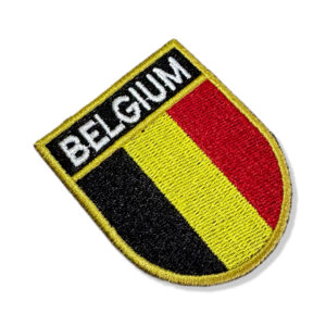 BP0215E-011 Bandeira Bélgica Patch Bordado 5,7×6,8cm