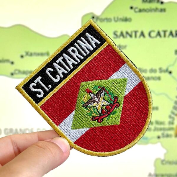 BE0168E-001 Bandeira Santa Catarina Patch Bordado 6,8x8,0cm - Imagem 3