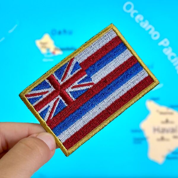 BE0423-001 Bandeira Havaí Patch Bordado 7,5x5,0cm - Imagem 3