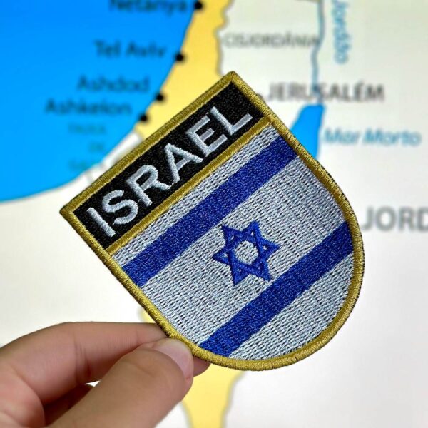 BP0009E-001 Bandeira Israel Patch Bordado 6,8x8,0cm - Imagem 3