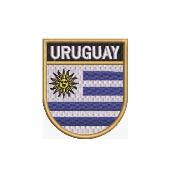 BP0023E-011 Bandeira Uruguai Patch Bordado 5,7x6,8cm - Imagem 6