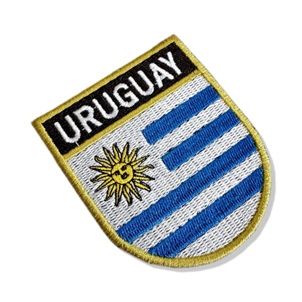 BP0023E-011 Bandeira Uruguai Patch Bordado 5,7x6,8cm