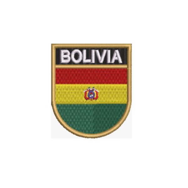 BP0029E-011 Bandeira Bolivia Patch Bordado 5,7x6,8cm - Imagem 6