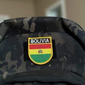 BP0029E-011 Bandeira Bolivia Patch Bordado 5,7×6,8cm