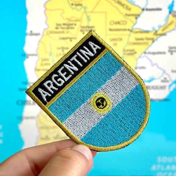 BP0032E-011 Bandeira Argentina Patch Bordado 5,7x6,8cm - Imagem 3