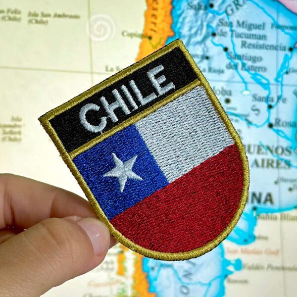 BP0045E-011 Bandeira Chile Patch Bordado 5,7x6,8cm - Imagem 3
