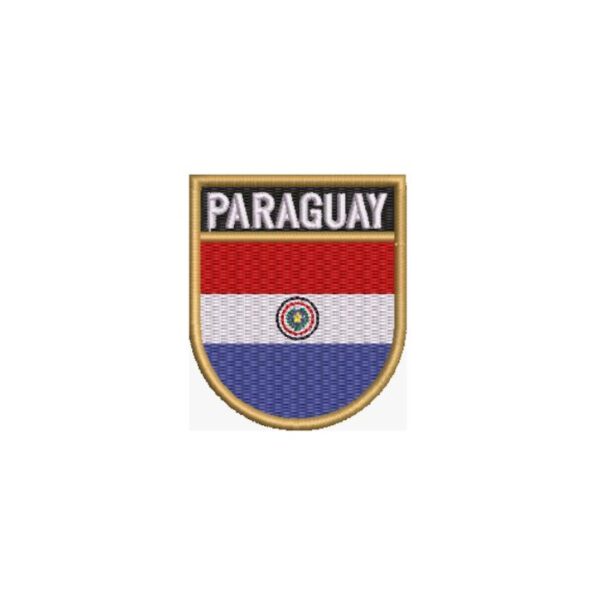 BP0047E-011 Bandeira Paraguai Patch Bordado 5,7x6,8cm - Imagem 6