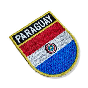 BP0047E-011 Bandeira Paraguai Patch Bordado 5,7×6,8cm