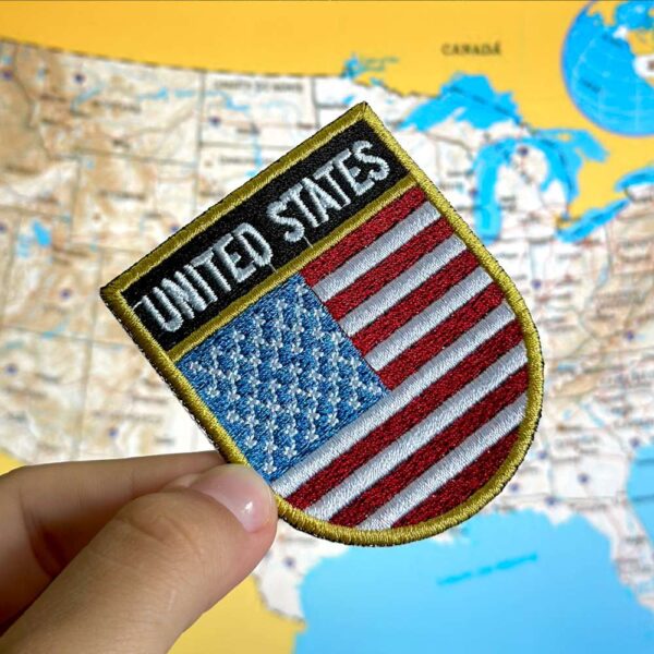 BP0055E-011 Bandeira USA EUA Patch Bordado 5,7x6,8cm - Imagem 3