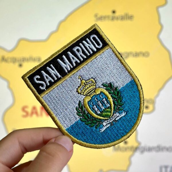 BP0091E-001 Bandeira San Marino Patch Bordado 6,8x8,0cm - Imagem 2