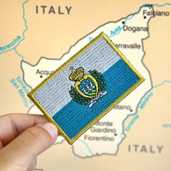 BP0091-001 Bandeira San Marino Patch Bordado 7,5x5 cm - Imagem 3