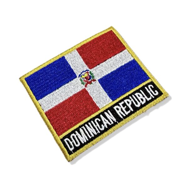 BP0145N-001 Bandeira Republica Dominicana Patch Bordado 7,5x6,3cm