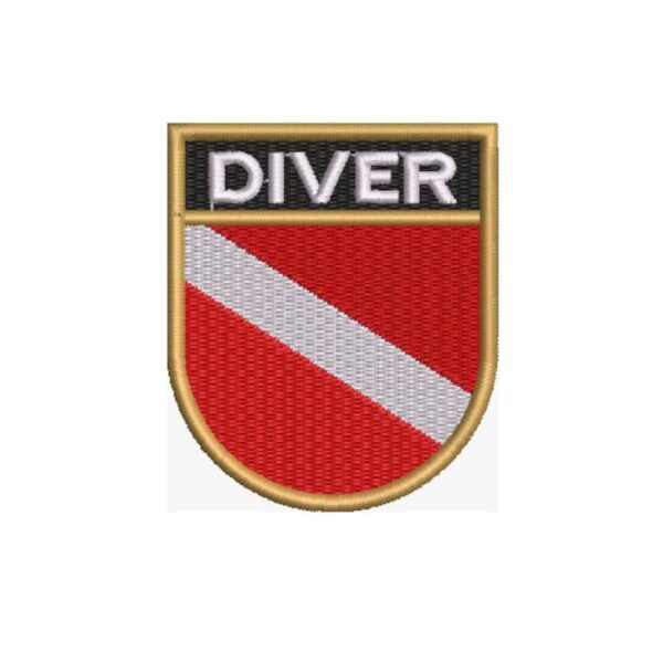 BD0175E-001 Bandeira Mergulhador Patch Bordado 6,8x8,0cm - Imagem 5