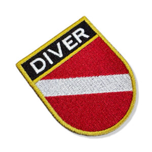 BD0175E-001 Bandeira Mergulhador Patch Bordado 6,8×8,0cm