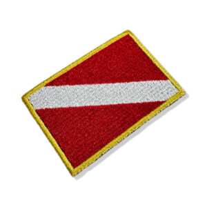 BD0175-001 Bandeira Mergulhador Patch Bordado 7,5×5,0cm