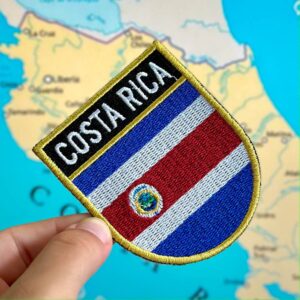 BP0201E-001 Bandeira Costa Rica Patch Bordado 6,8×8,0cm