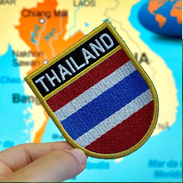 BP0206E-001 Bandeira Tailândia Patch Bordado 6,8x8,0cm - Imagem 3