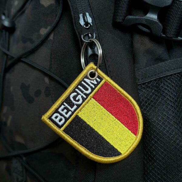 BP0215E-011 Bandeira Bélgica Patch Bordado 5,7x6,8cm - Imagem 4