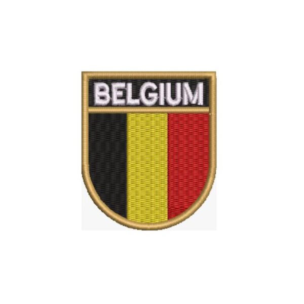 BP0215E-011 Bandeira Bélgica Patch Bordado 5,7x6,8cm - Imagem 6