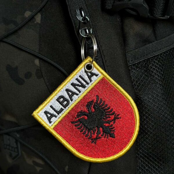 BP0221E-001 Bandeira Albania Patch Bordado 6,8x8,0cm - Imagem 4