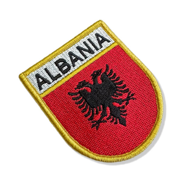BP0221E-001 Bandeira Albania Patch Bordado 6,8x8,0cm - Imagem 7