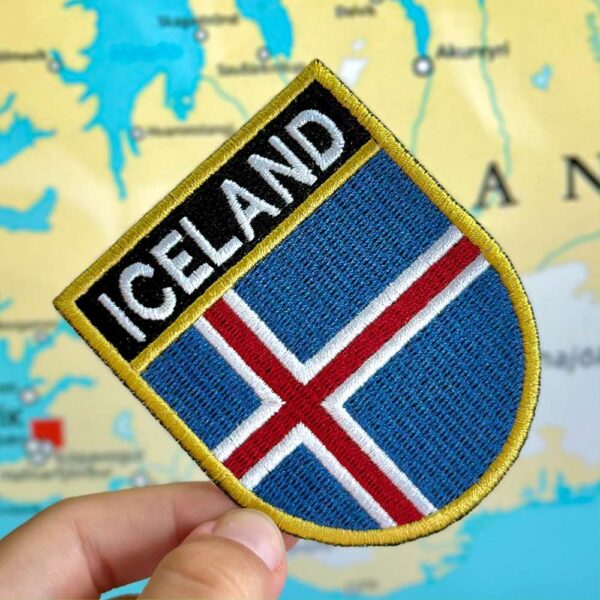 BP0409E-001 Bandeira Islândia Patch Bordado 6,8x8,0cm - Imagem 3