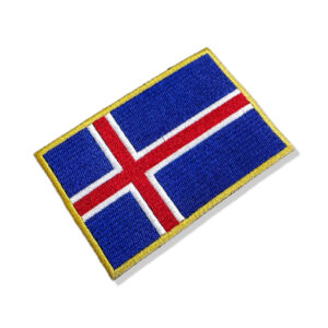 BP0409-021 Bandeira Islândia Patch Bordado 10,2×6,8cm