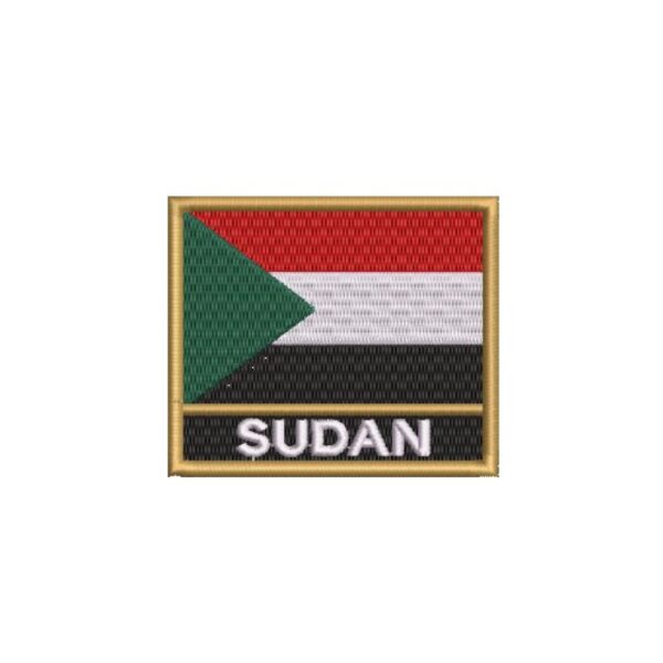 BP0423N-001 Bandeira Sudão Patch Bordado 7,5x6,3cm - Imagem 6