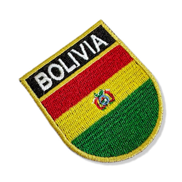 BP0029E-011 Bandeira Bolivia Patch Bordado 5,7x6,8cm