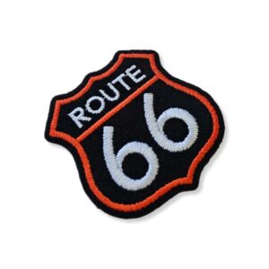 MOT222-017 Rota Route 66 Patch Bordado 6,6×6,7 cm