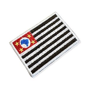 BE0045-006 Bandeira São Paulo Brasil Patch Bordado 7,5×5,0cm