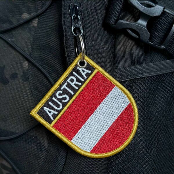 BP0003E-001 Bandeira Austria Patch Bordado 6,8x8,0cm - Imagem 4