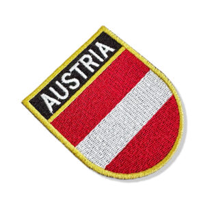 BP0003E-001 Bandeira Austria Patch Bordado 6,8×8,0cm
