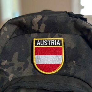 BP0003E-001 Bandeira Austria Patch Bordado 6,8×8,0cm