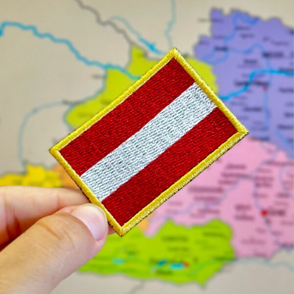 BP0003-011 Bandeira Austria Patch Bordado 3,8x2,5cm - Imagem 3