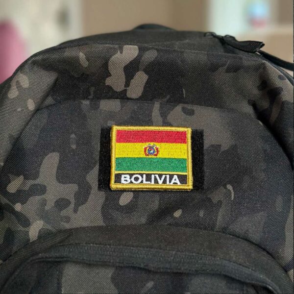 BP0029N-011 Bandeira Bolívia Patch Bordado 5,7x4,8 cm - Imagem 2