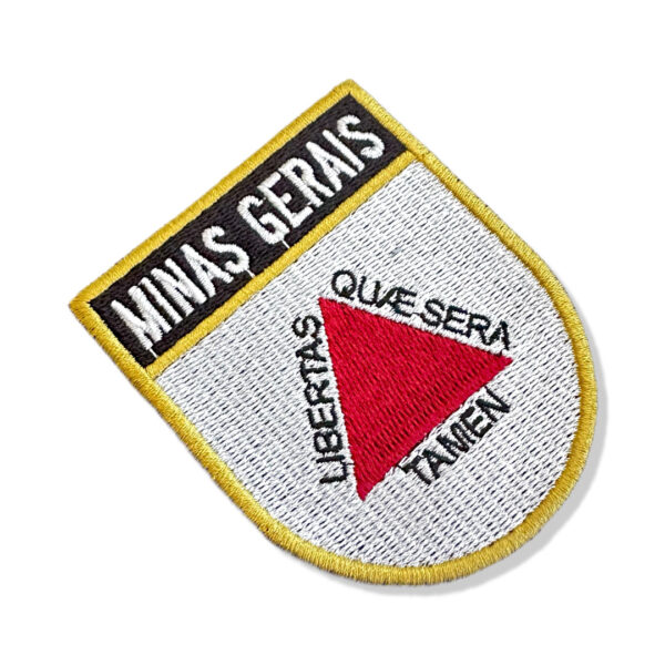 BE0048E-001 Bandeira Minas Gerais Brasil Patch Bordado 6,8x8,0cm