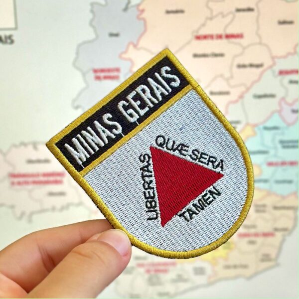BE0048E-001 Bandeira Minas Gerais Brasil Patch Bordado 6,8x8,0cm - Imagem 3