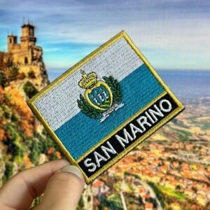 BP0091N-001 Bandeira San Marino Patch Bordado 7,5×6,3cm