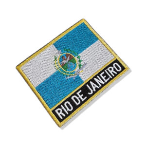 BE0136N-001 Bandeira Rio de Janeiro Patch Bordado 7,5×6,3cm