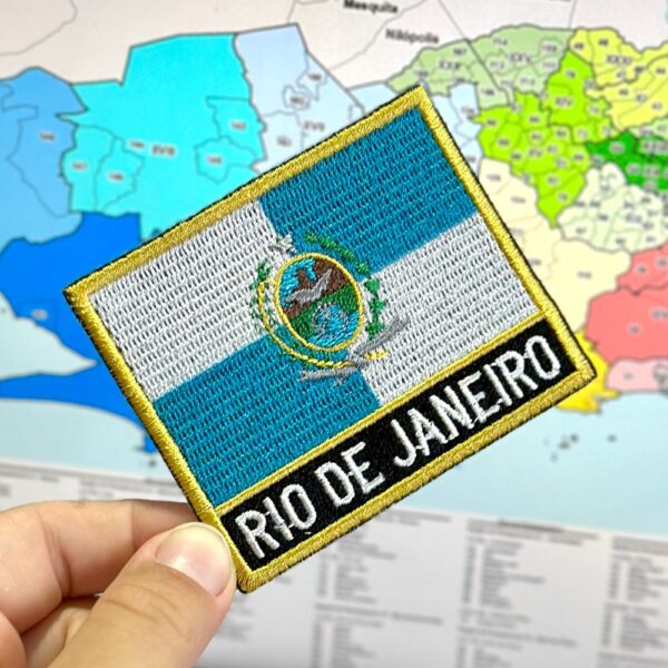 BE0136N-001 Bandeira Rio de Janeiro Patch Bordado 7,5x6,3cm - Imagem 3
