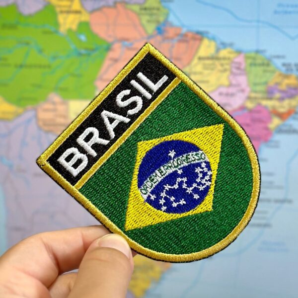 BP0403E-001 Bandeira Brasil Patch Bordado 6,8x8,0cm - Imagem 2
