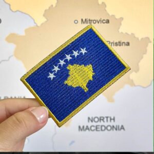 BP0433-001 Bandeira Kosovo Patch Bordado 7,5×5