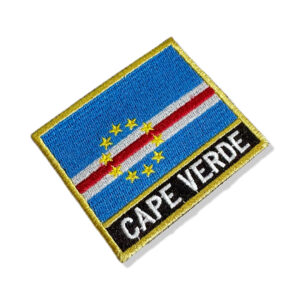 BP0434N-001 Bandeira Cabo Verde Patch Bordado 7,5×6,3cm