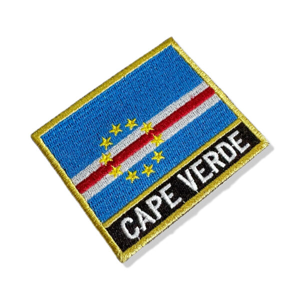 BP0434N-001 Bandeira Cabo Verde Patch Bordado 7,5x6,3cm